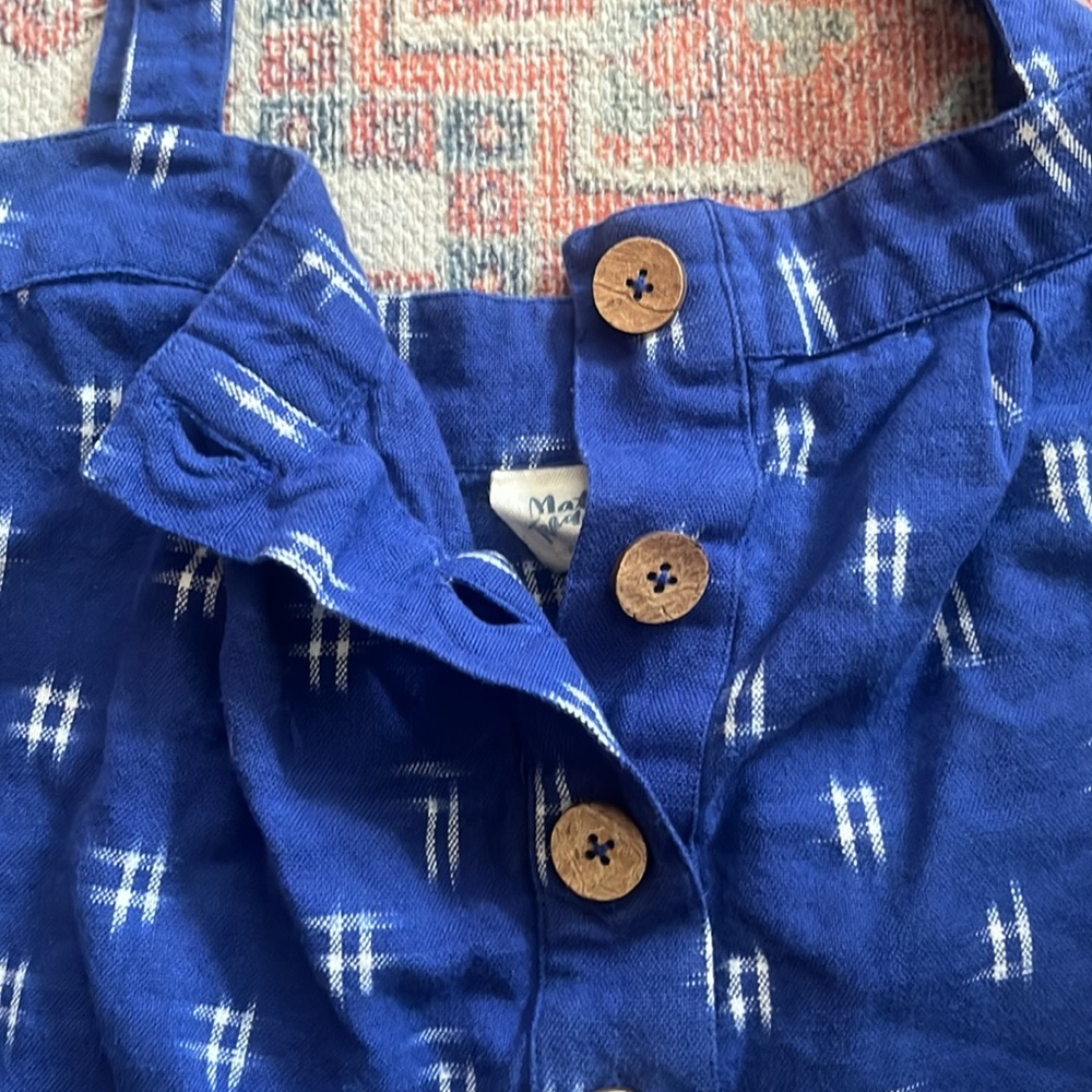 Mata Traders 100% Cotton Ikat Woven Button Up Tank Top - Picture 5 of 8